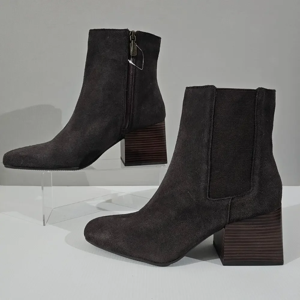 Blondo Scarlette Ankle Boot Womens 11 Brown Suede Waterproof Block Heel NEW